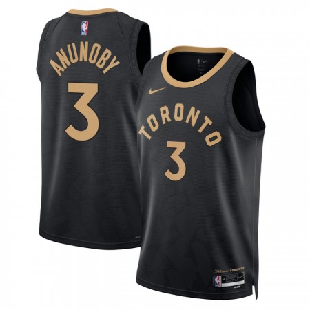 Män Toronto Raptors Tröja OG Anunoby 3 Nike 2022-23 City Edition Svart Swingman